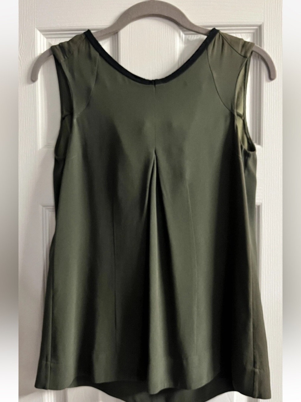 Marni Olive Green Sleeveless Silk-Blend Blouse Size 4